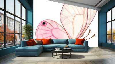 Watercolor hand drawn butterfly Wall mural