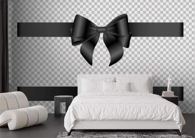 black bow and ribbon Wall mural