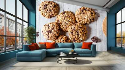 Chocolate and puffed rice cookies Wall mural