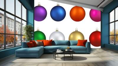 set colorful christmas balls vector Wall mural