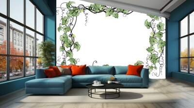 Illustration of abstract floral frame Wall mural