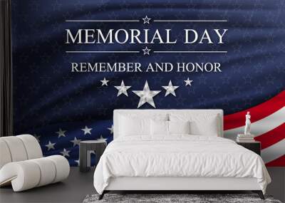 Memorial day background with national flag of United States. National holiday of the USA. Wall mural