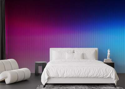 Neon abstract lines design on gradient background. Futuristic background for landing page.
Holographic gradient stripes. Shiny lines texture. Psychedelic neon color shading. Vector illustration. Wall mural