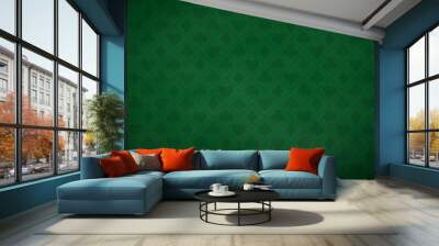 Poker table background in green color Wall mural