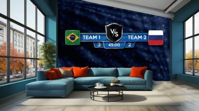 Scoreboard design elements for sport and team flag. Vector illustration. Wall mural