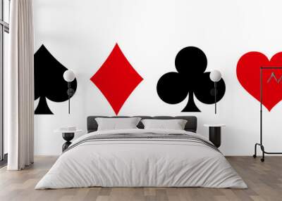 Suit deck of playing cards on white background. Vector illustration. Wall mural