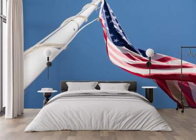 The US flag in blue sky Wall mural