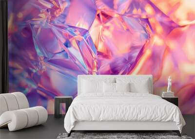 holographic abstract background with glass shards. Wall mural