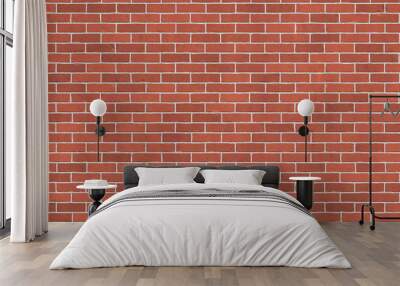 Background texture of red brick wall Wall mural