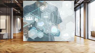 AI concept. Artificial Intelligence and various industries. Wall mural