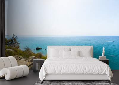 Beautiful greek seascape at sunny day. Place of south Crete Wall mural