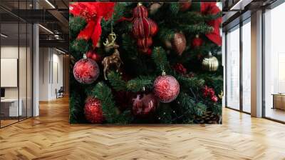 Christmas tree and Christmas decorations Wall mural