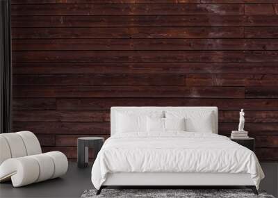 Dark brown wooden texture background, old brown wood panel with natural wood pattern Wall mural