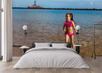 little girl beach Tenerife, Canary Islands Wall mural