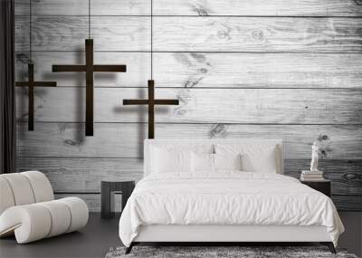 three crosses on a background of walls Wall mural