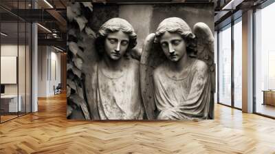 statue of two angels Wall mural