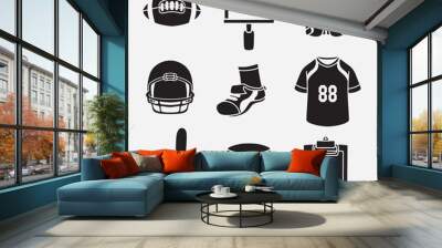 set of american football icon good for symbol, icons, logo, element design, etc Wall mural