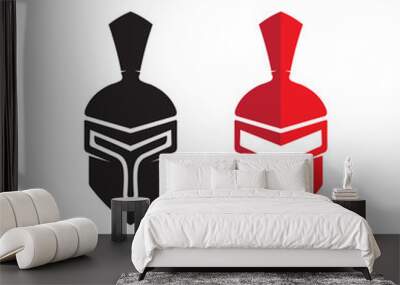 spartan and gladiator helmet logo icon designs vector Wall mural