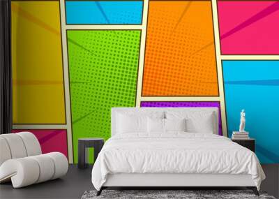 Colorful comic cartoon page background Wall mural