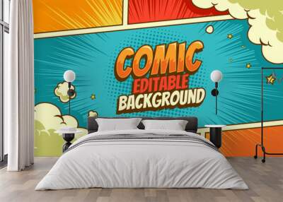 Colorful pop art comic background  Wall mural