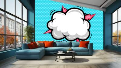 Comic background design with cloud illustration Wall mural