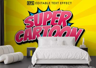 Comic pop art editable text effect Wall mural