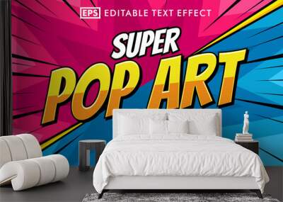 Comic pop art editable text effect Wall mural