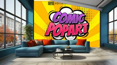 Comic pop art editable text effect Wall mural