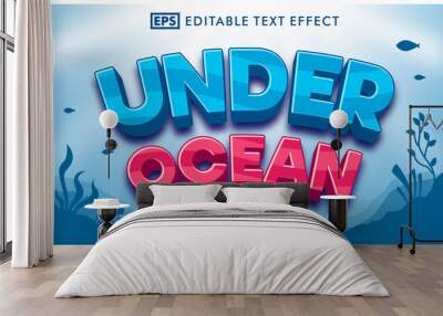 Under ocean 3d editable text effect Wall mural