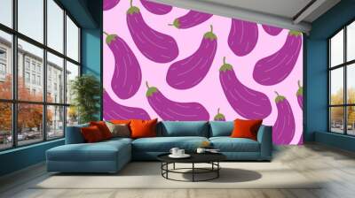 eggplant seamless pattern illustration Wall mural