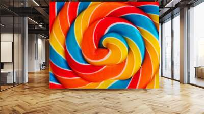 Background of lollipop swirl, candy closeup Wall mural