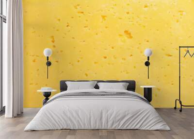 Cheese texture. Background of fresh yellow cheese with holes Wall mural