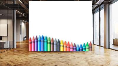 crayon drawing border multicolored background Wall mural