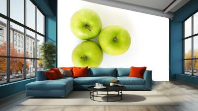 green apple on white background Wall mural