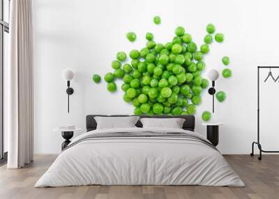 green peas on white background. Wall mural