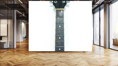 neck or fretboard for black guitar classic on white background. Wall mural