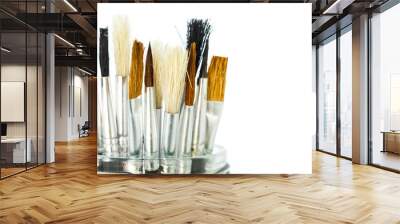 paint brush set tool art  on white background Wall mural