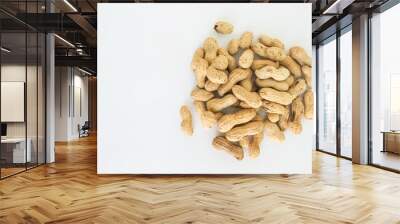 peanut in shell on white background Wall mural