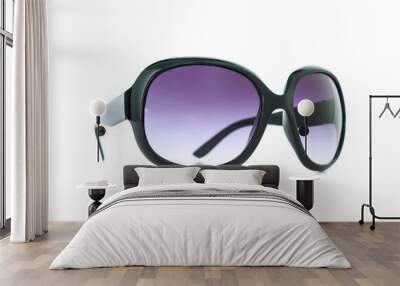 purple sunglasses on white background Wall mural