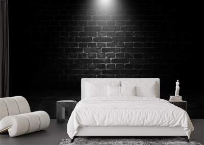 Abstract image of Spot lighting with black brick wall in background. Wall mural