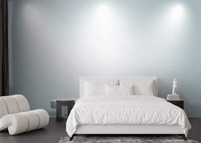 Empty space of Round white podium or pedestal in studio room with spotlight in gray background. Wall mural