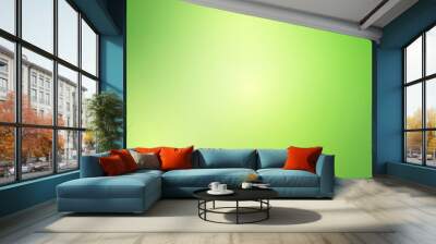 Green natural gradient background, Abstract green blurred background with bright sunlight. Wall mural