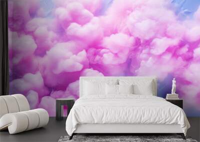 Neon pastel cotton candy background. Candy floss texture. Generative AI Wall mural