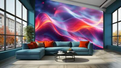 An abstract technology background featuring sleek, fluid shapes and a dynamic color palette, creating a visually captivating and modern backdrop for digital designs and presentations Wall mural