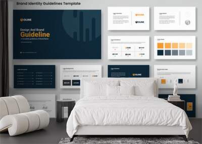 Design brand guidelines template or logo brand identity guide presentation layout Wall mural