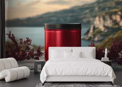 red tin can mockup Wall mural