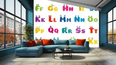 cartoon monster alphabet Wall mural