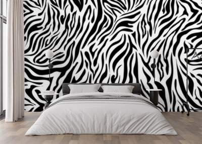 black and white seamless zebra background Wall mural