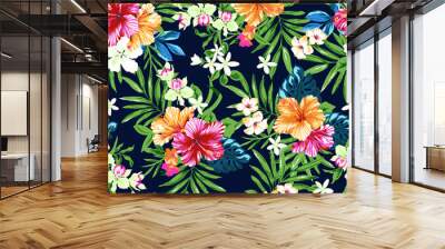 colorful and cute tropical seamless print  Wall mural