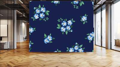 little forget me not flower print - seamless background Wall mural